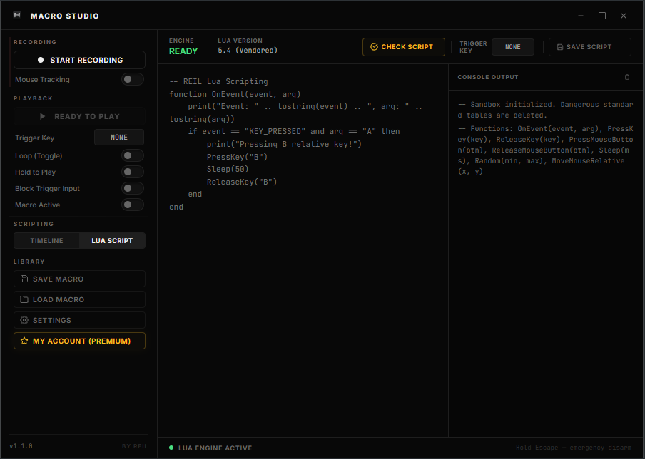 Lua Scripting Editor